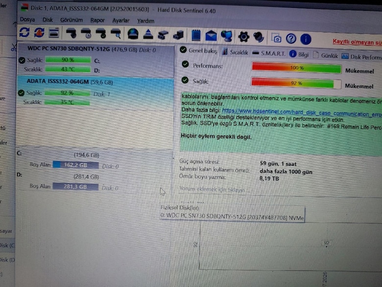 64 GB SSD DISK SAGLIK 92 - 4