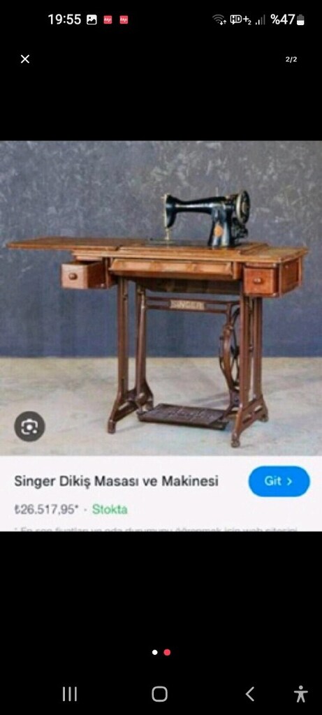 ANTİKA AYAKLI SINGER DİKİŞ MAKİNESİ (PAZARLIKLI) - 2