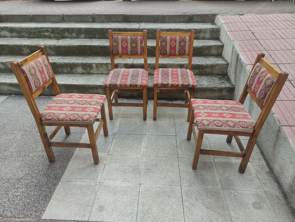 DOĞAL ÇAM AĞACINDAN, EL EMEĞİ 4 ADET RUSTİK SANDALYE - 9