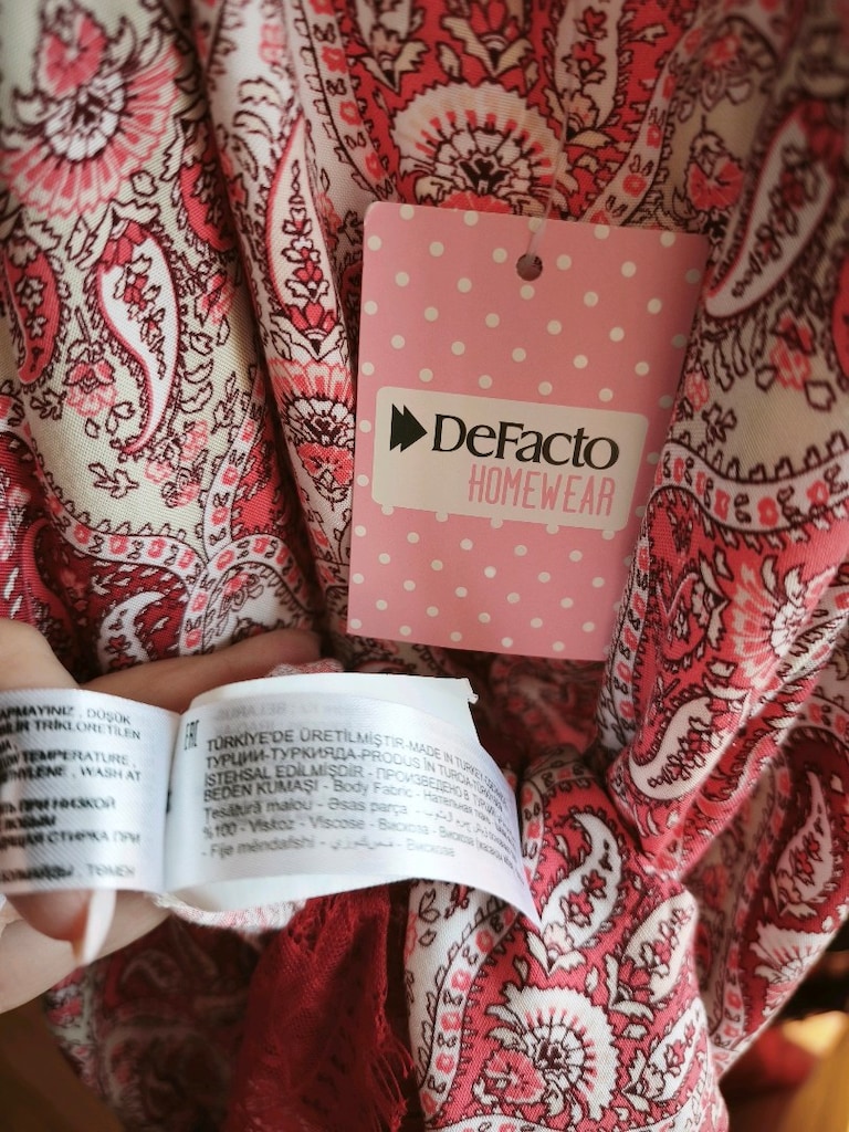 DeFacto XL Desenli Askılı Kısa Tulum %100 Viskon - 13