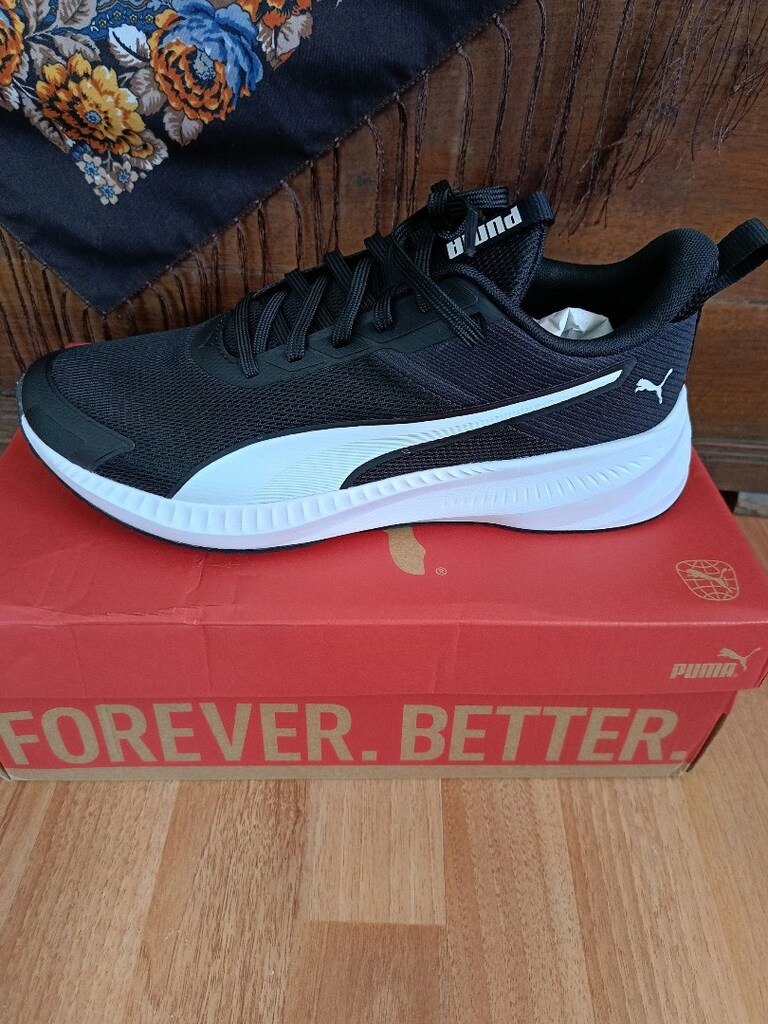 Puma Flyer Lite 4 313499-01 Siyah-Beyaz Erkek Günlük Sneaker 43