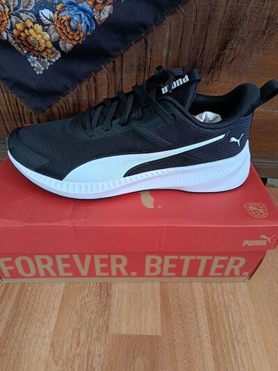 Puma Flyer Lite 4 313499-01 Siyah-Beyaz Erkek Günlük Sneaker 43