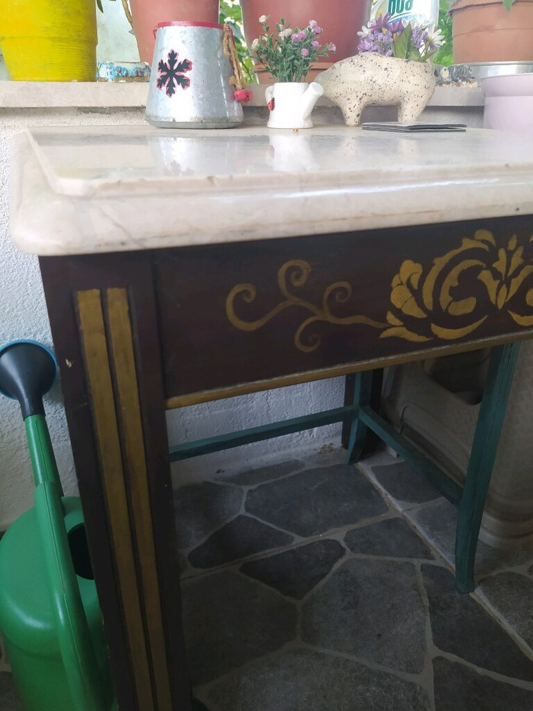 Vintage,Otantik Mermer Masa - 3