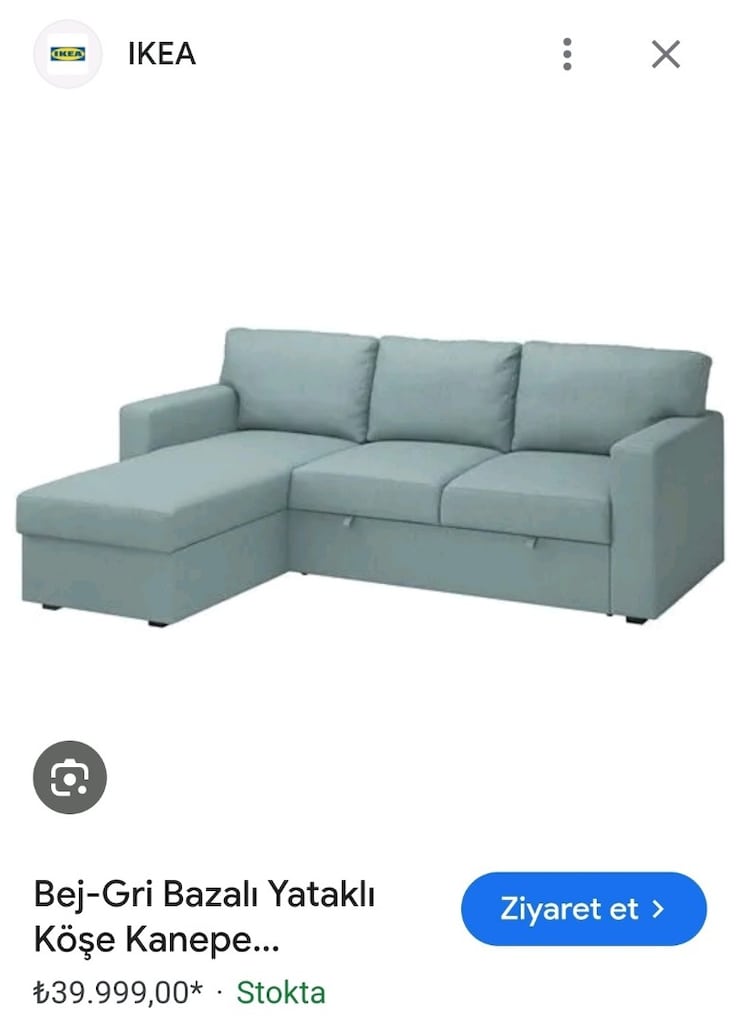 ikea ,bazalı,yatak olan L koltuk - 5
