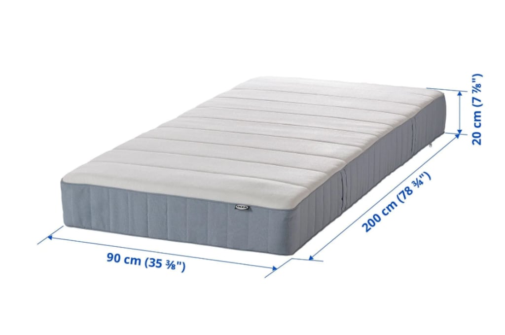 IKEA VESTERÖY TEK KİŞİLİK SERT YATAK AÇIK MAVİ 90x200 CM 2 ADET - 9