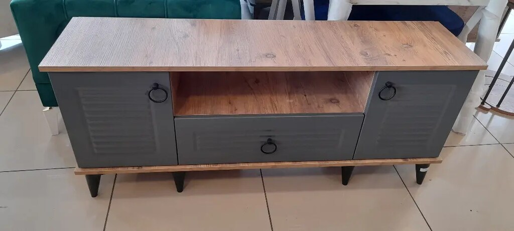 Sıfır mdf mebran kapaklı televizyon ünitesi 120cm uzunluk - 2