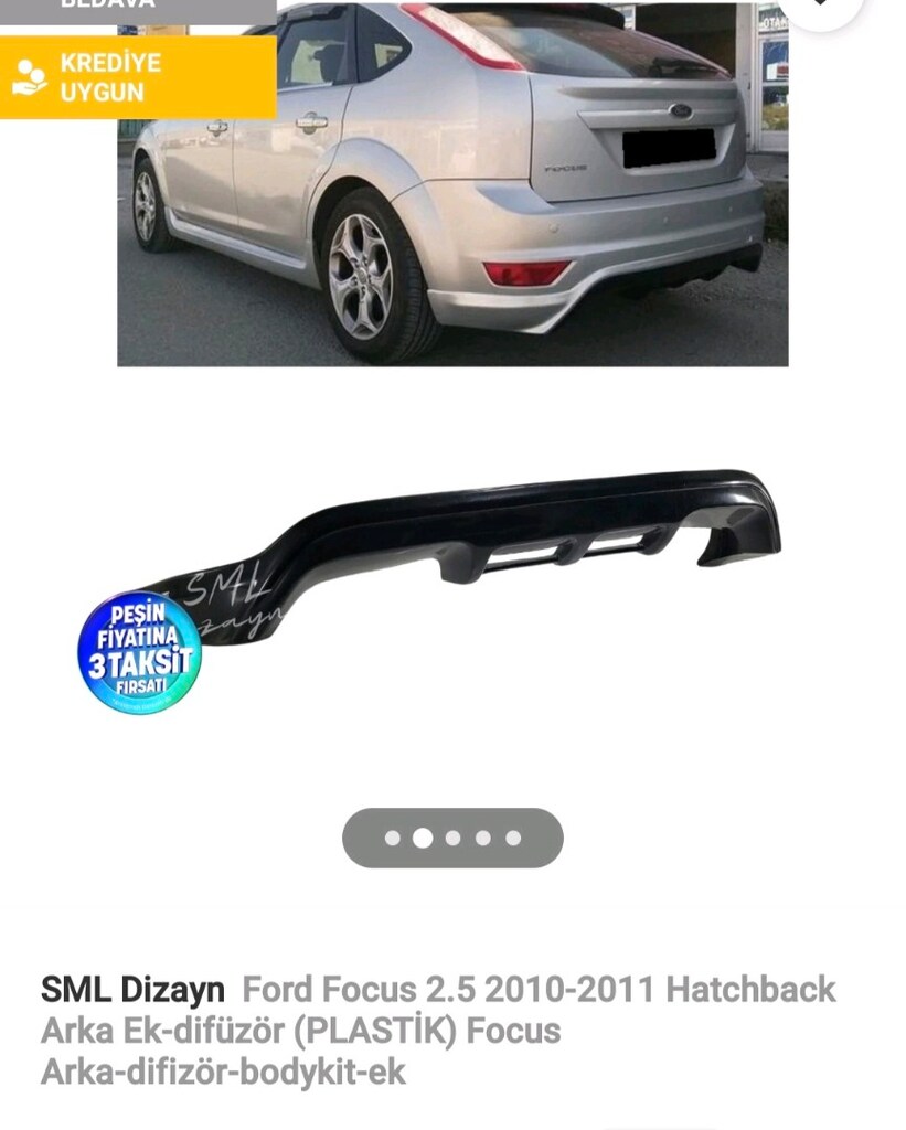 Ford Focus 2.5 2010-2011 Hatchback Arka Ek-difüzör (PLASTÍK) Focus Ark - 4