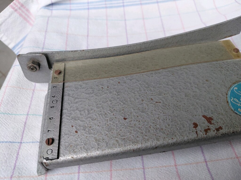 Flofto marka Alman malı antika fotoğraf giyotini - 8