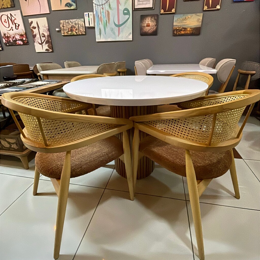100 cm High Gloss Masa Takımı – 4 Gazel Sandalye - 3