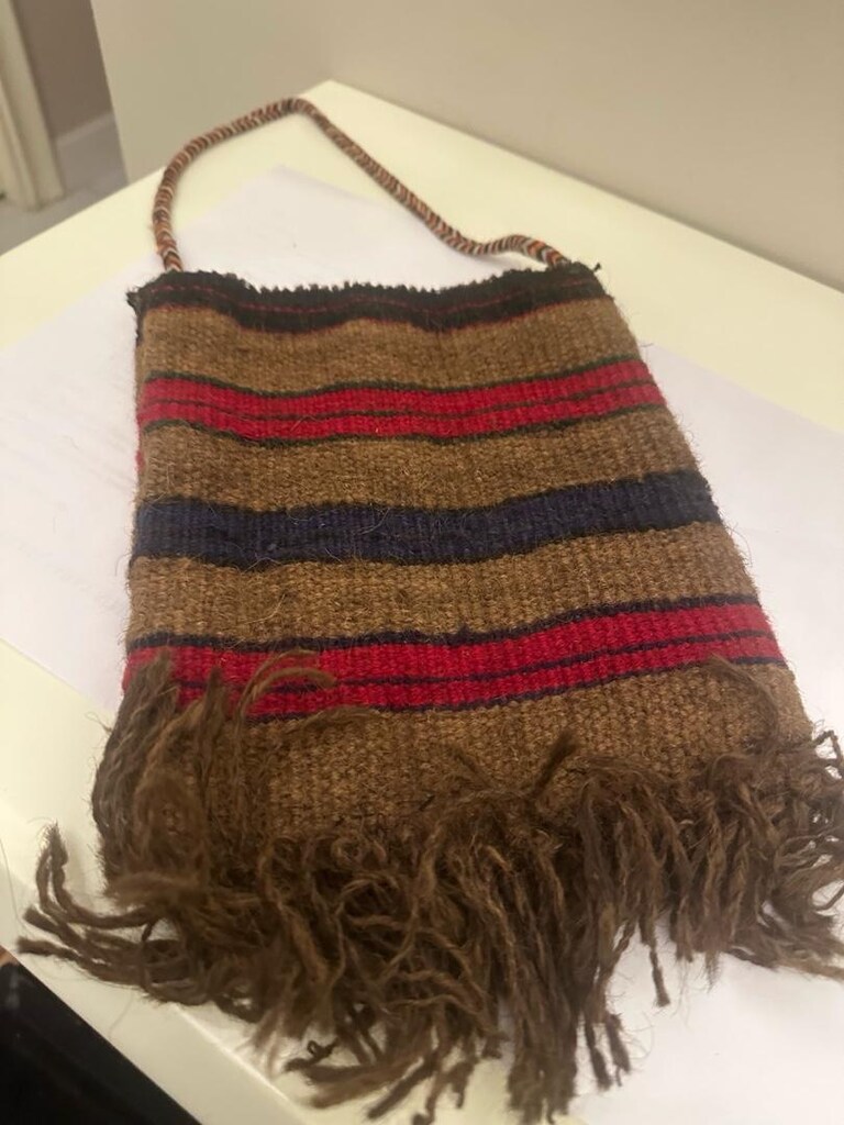 Antika el dokuma çanta 30 cm 22 cm sapı 50 cm - 6