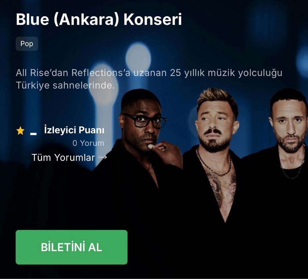 ANKARA BLUE KONSERİ 3 BİLET