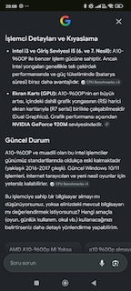 laptopAMD A10 9600p 4 GB ram 250 GB harddisk i5 6. nesi ile eş değer - 6