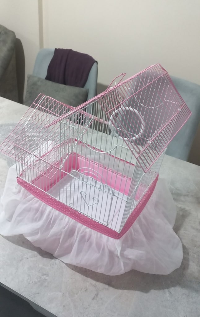 Pembe Beyaz Kuş Kafesi - 4