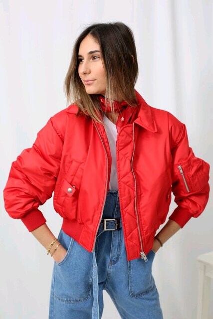 Genç kız kapşonlu Bomber Crop Ceket