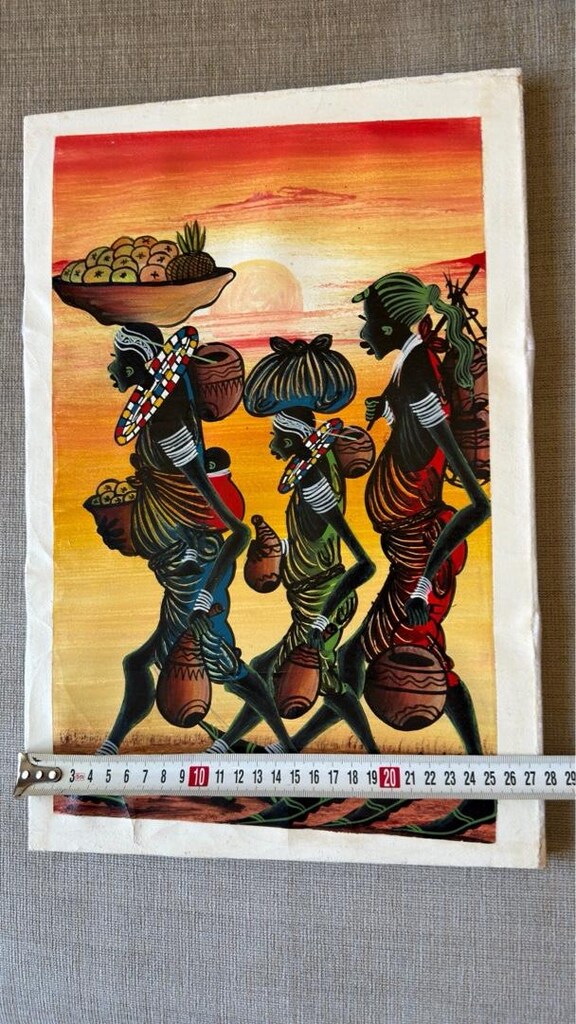 Afrika el yapımı yağlı boya canvas tablo - 2