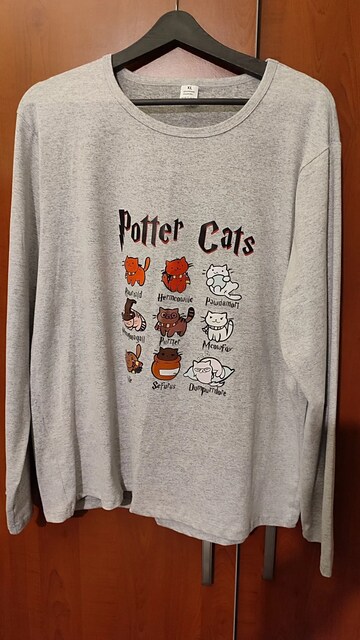 Uzun kollu ince bluz Potter Cats