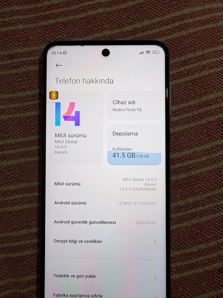 TR resmi note 9s - 2