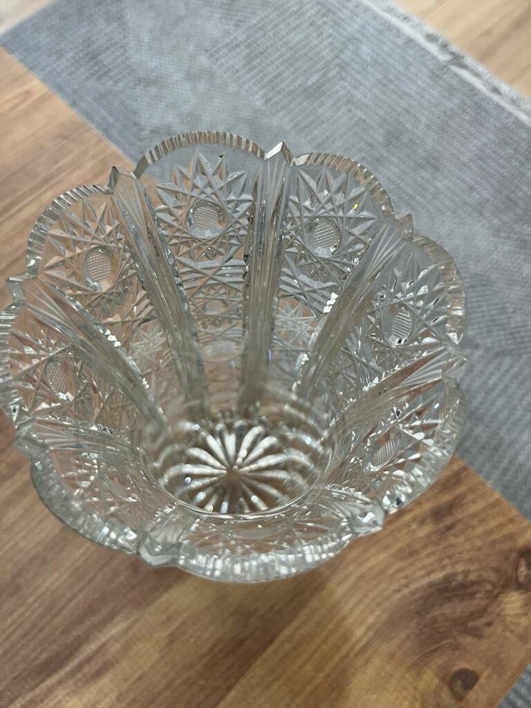el kesme kristal cam vazo - 3