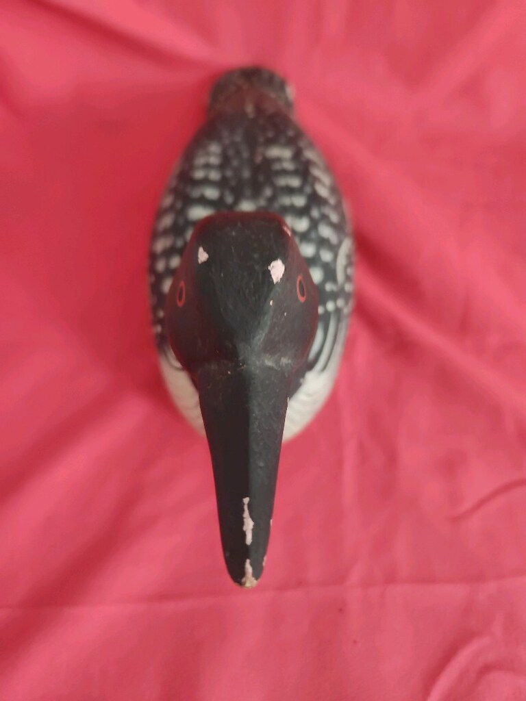 Vintage Tarz El Boyaması Ahşap Ördek / Loon Kuşu Dekoru - 5