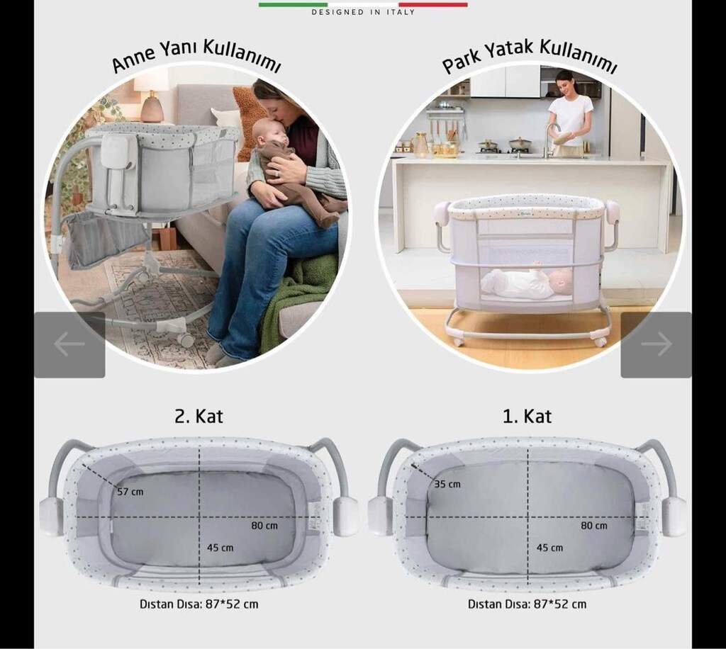 Elele Nova 3in1 Elektrkli Otomatik Sallanan Anne Yanı Beşik Park Yatak - 7