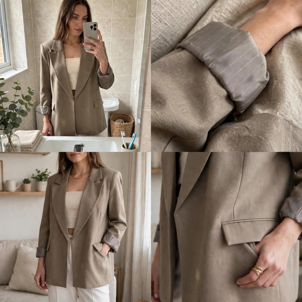 Haki Blazer Ceket S Beden - Deformesiz Tertemiz - 4