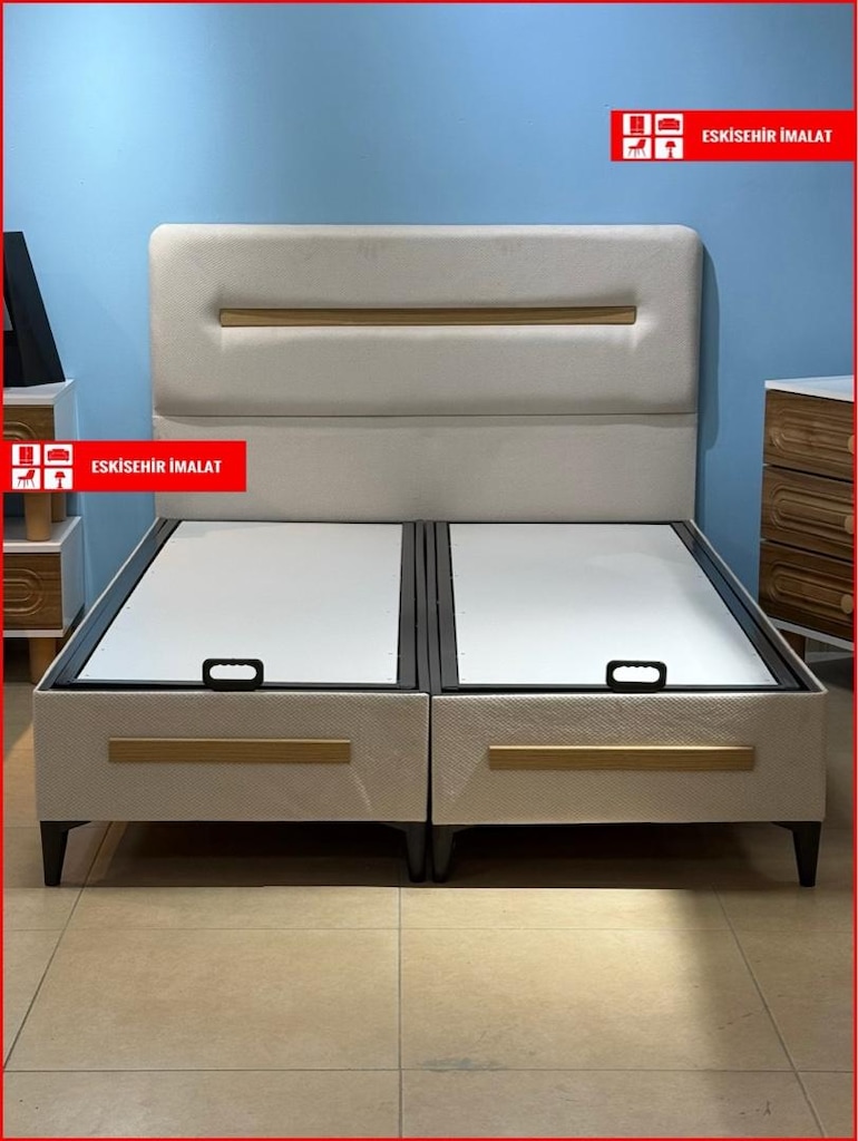 SIFIR İMALATTAN bohem çift kişilik baza başlık yatak 150 200 set takı - 6