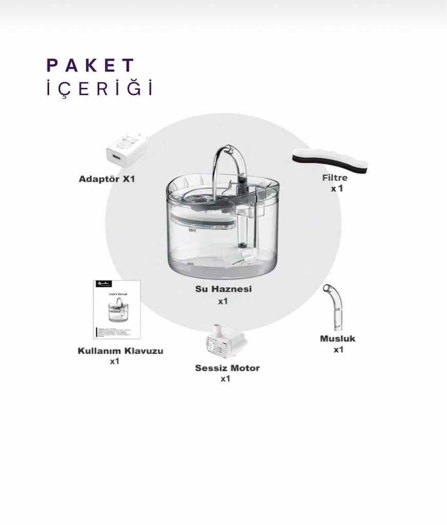 DailyTech Otomatik Pet Kedi Köpek Su Pınarı Şelalesi Sebil - 7