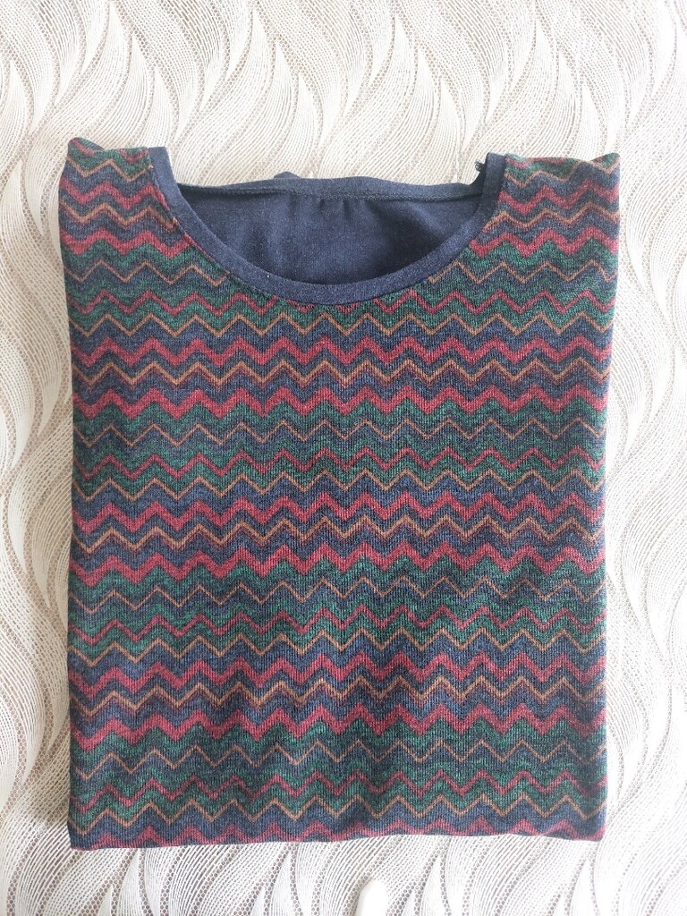 Zikzak desenli Viskon dökümlü tunik-bluz - 3