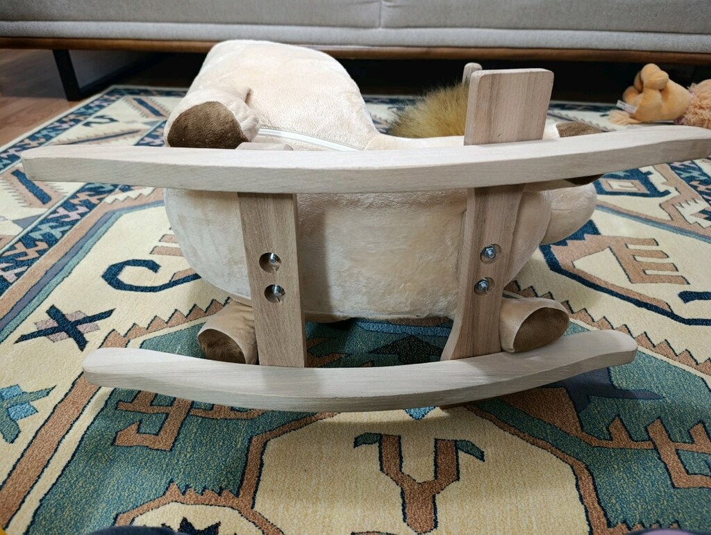 Ahşap Ayaklı Peluş Sallanan Aslan - 6