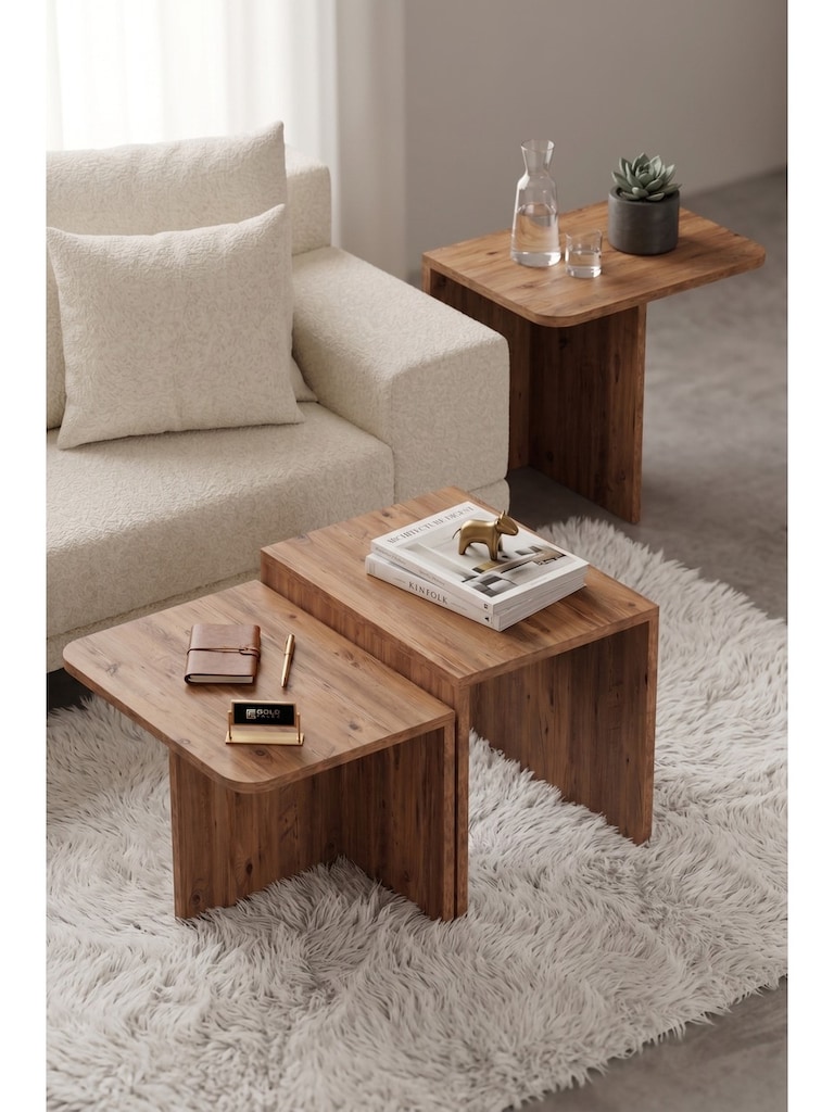 ORTA SEHPA, 3' LÜ MODERN YAN SEHPA, MODERN SALON SEHPA TAKIMI - 7
