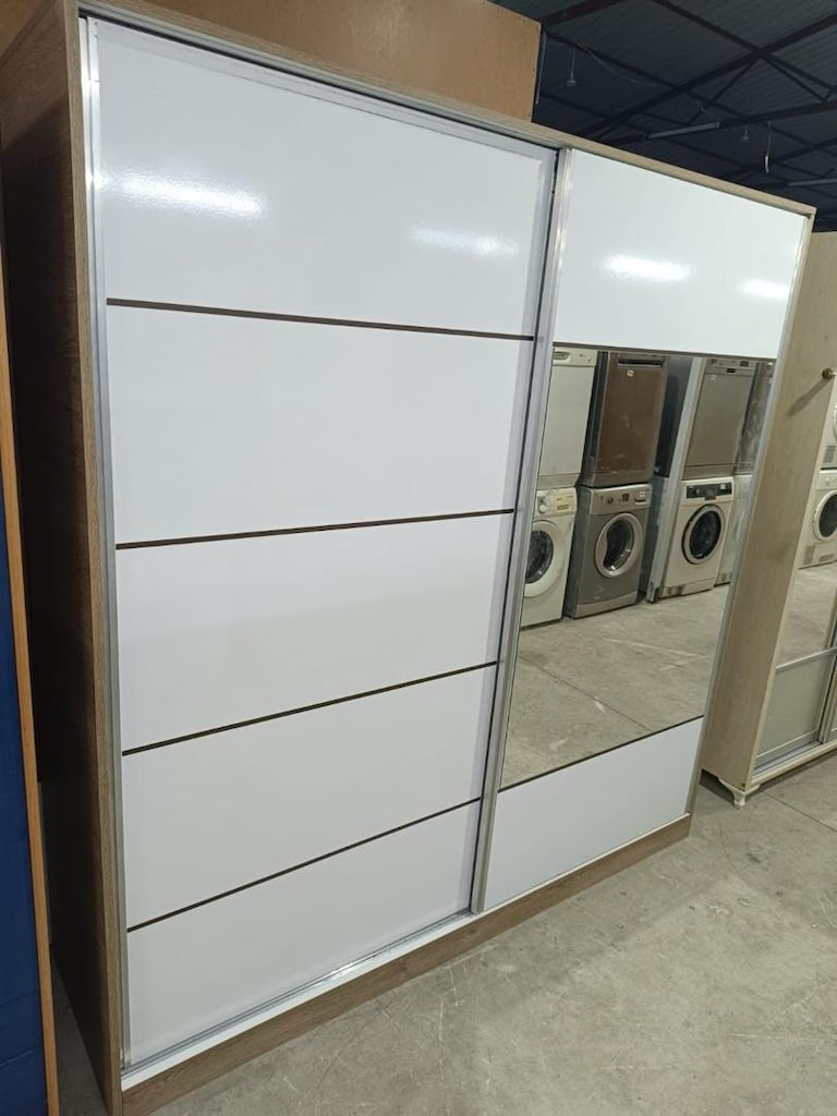 ELBİSE DOLABI SÜRGÜLÜ KAPAK TEMİZ ÜRÜN EVE TESLİM MONTAJ DAHİL FİYATI - 4
