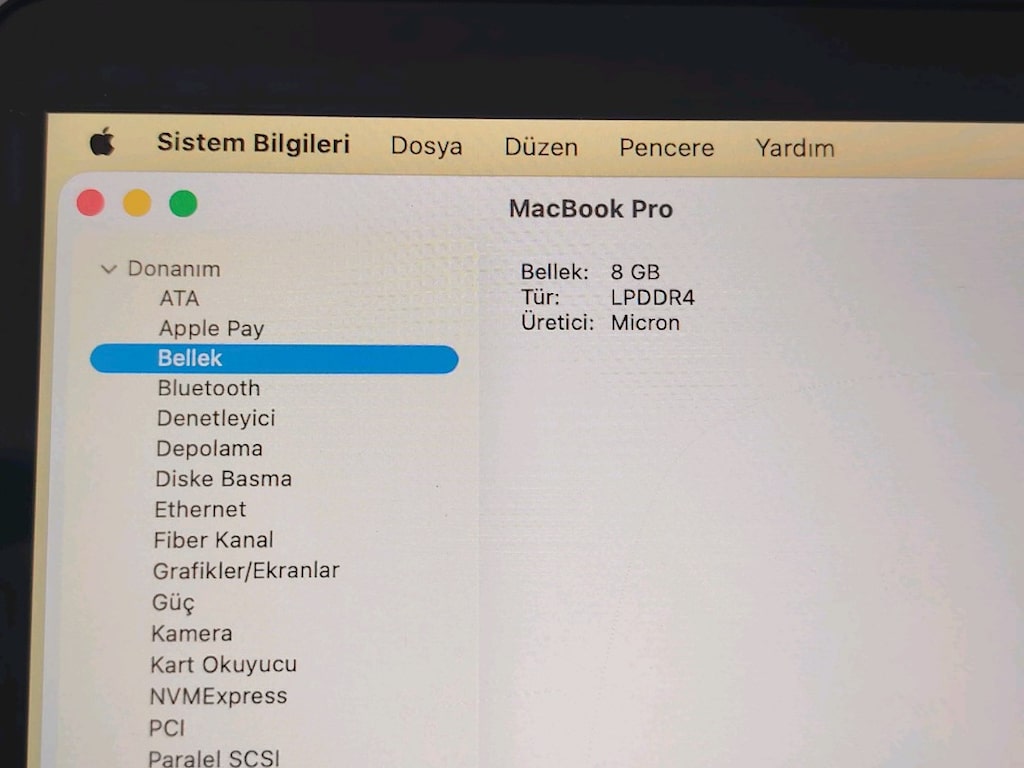 MacBook pro M1 8GB RAM 256GB SSD PİL DEVRİ 220 TOUCBAR ÖZELLİĞİ VAR - 8