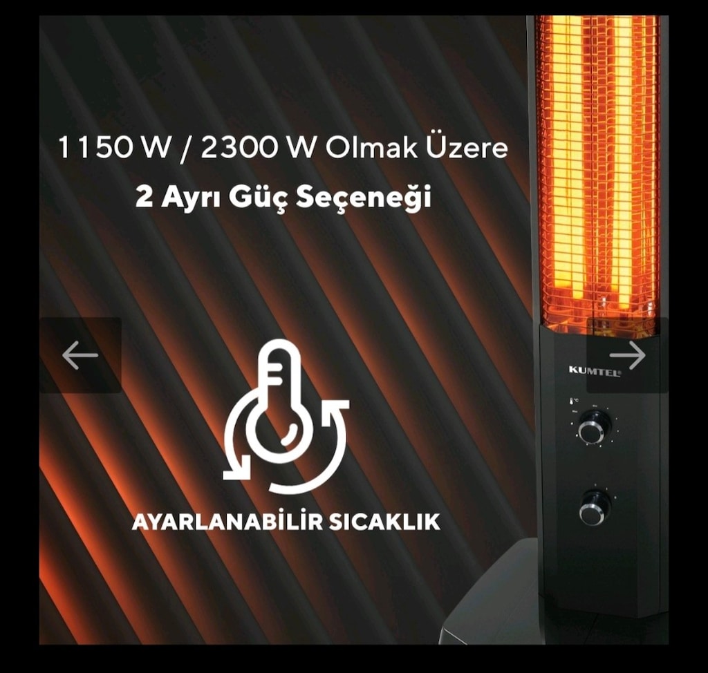 Kumtel Siyah Kule Tipi Isıtıcı - 4