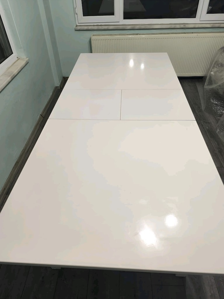 Beyaz Yemek salon masasi takımı - 6