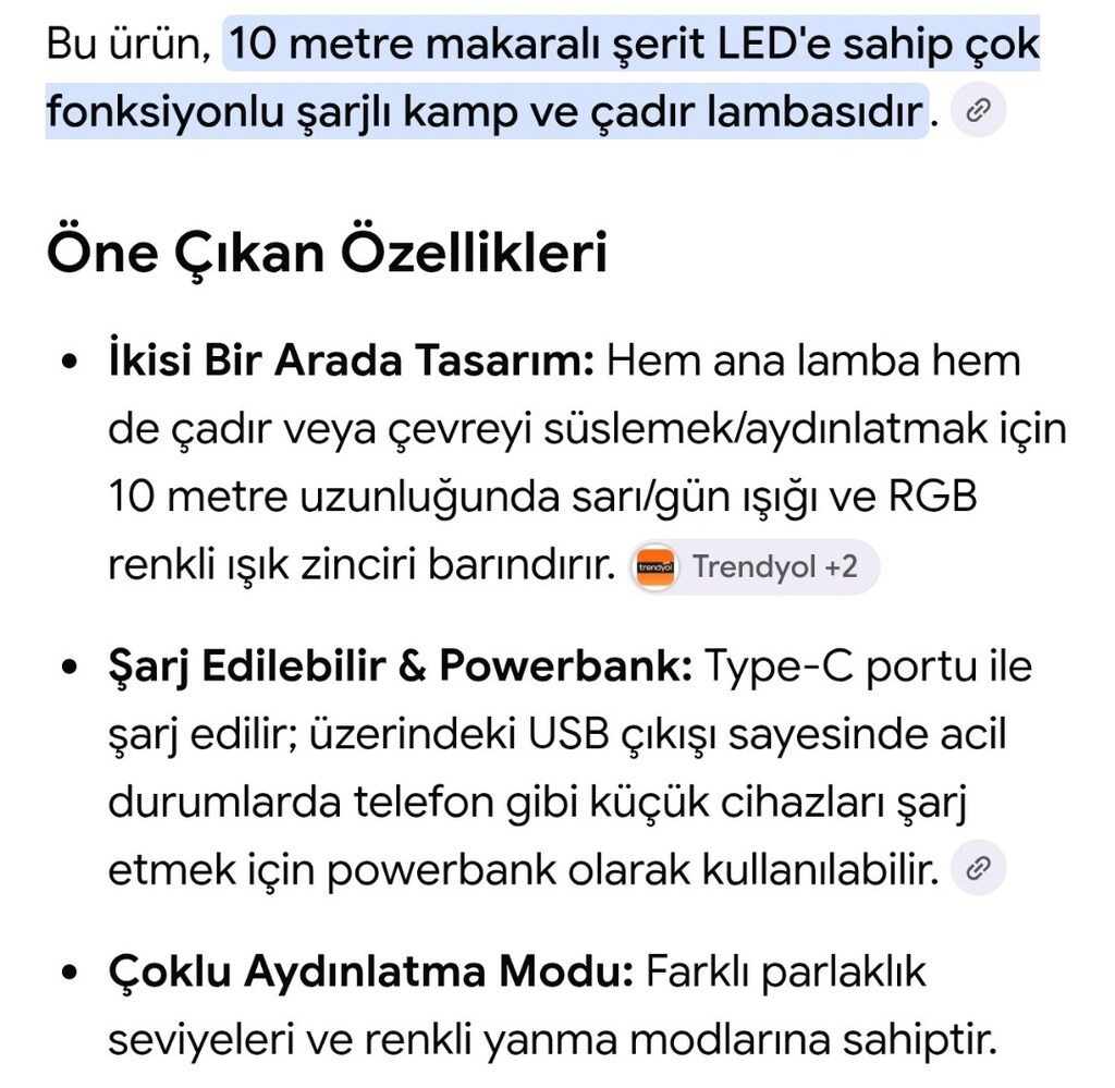 Portatif Şeritli Kamp Ortam Lambası - 3