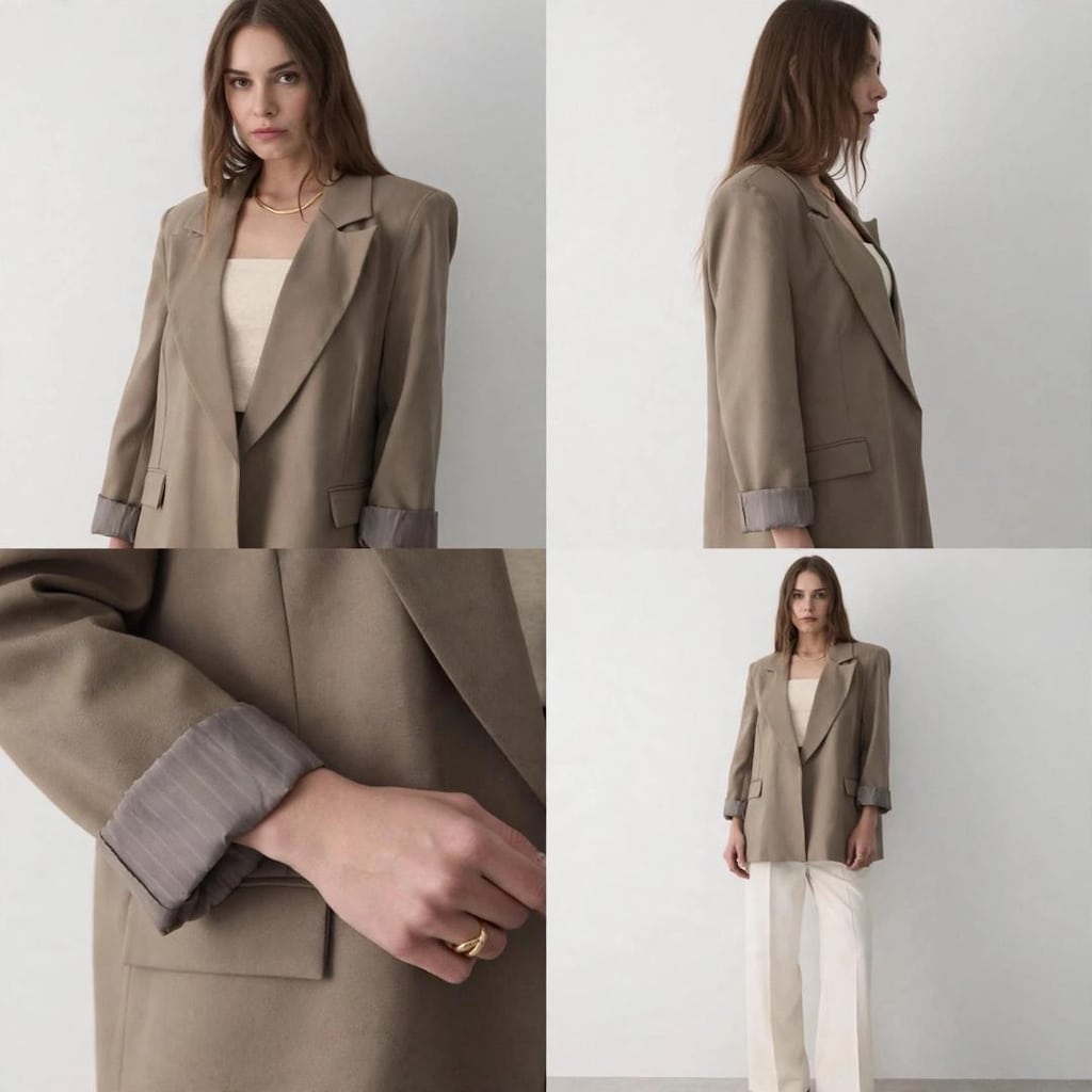 Haki Blazer Ceket S Beden - Deformesiz Tertemiz - 3