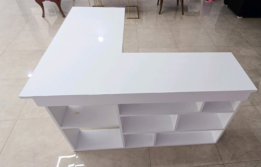 L şeklinde kitaplık ve raflı çalışma masası - 6