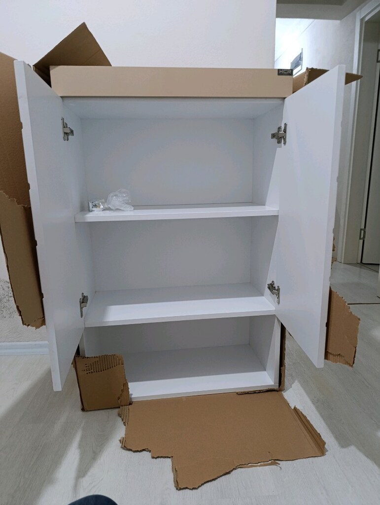 çamaşır makinesi dolabı üst raflı - 3