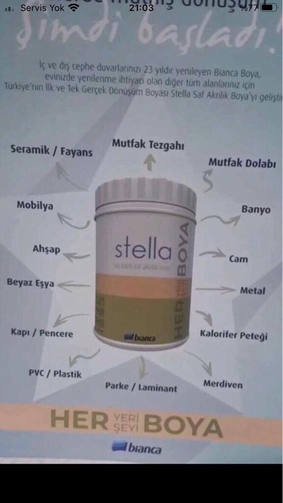Bianca Stella 0.5 LT Beyaz saf akrilik - 3