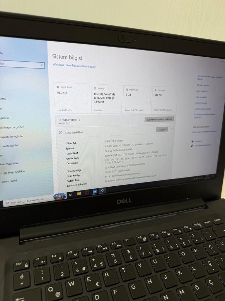 Dell marka intel(R)Core İ5 -8250UCPU@1.6GHz - 6