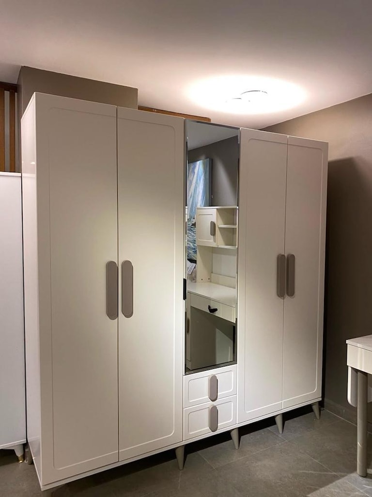 4 KAPAKLI DOLAP ÇEŞİTLERİ KOMPLE MDF ÜCRETSİZ TESLİM KURULUM - 2