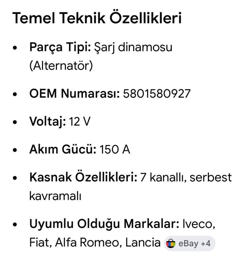 Iveco Daily 2.3 vs beyin kont. yeni nesil 150 Amper Temiz Şarj dinamos - 6