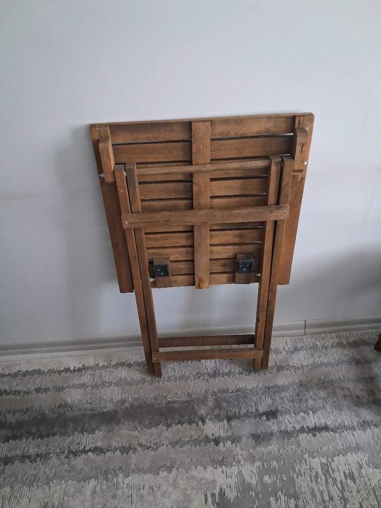 Ahşap Katlanabilir Balkon ve Bahçe Masası (50x50 cm) - 3