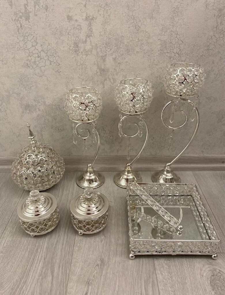 Şamdan Mumluk Şekerlik Peçetelik Set - 5