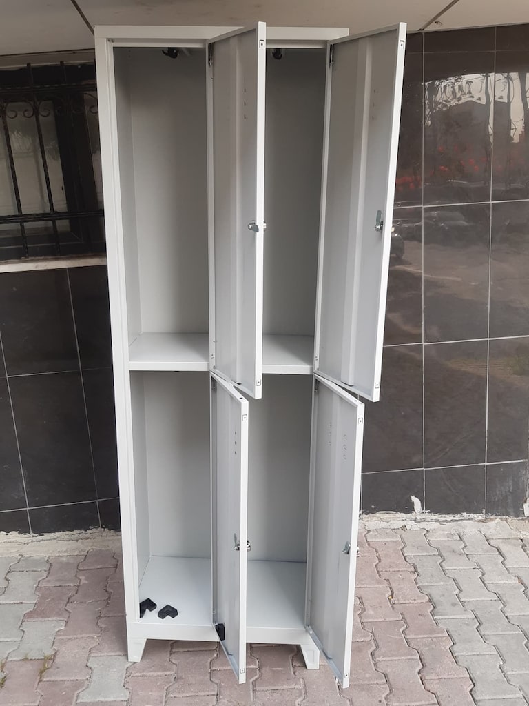 METAL DORT KAPAKLI GIYINME DOLABI SIFIR URUN - 3