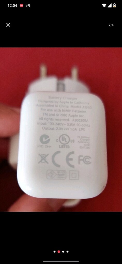 Nadir Vintage Apple A1360 Çift AA Pil Şarj Cihazı. - 2