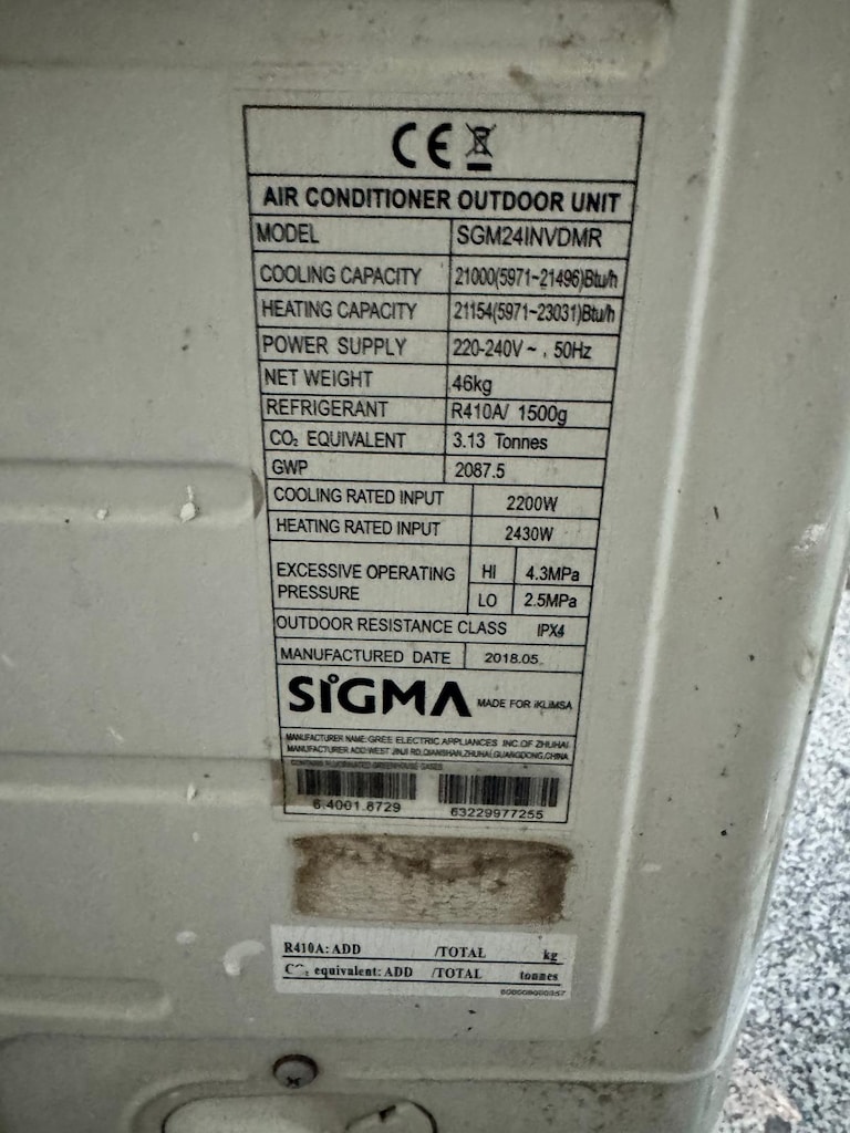 Sigma SGM24INVDMR 24.000 BTU Inverter Split Klima (İzmir / Karşıyaka) - 2