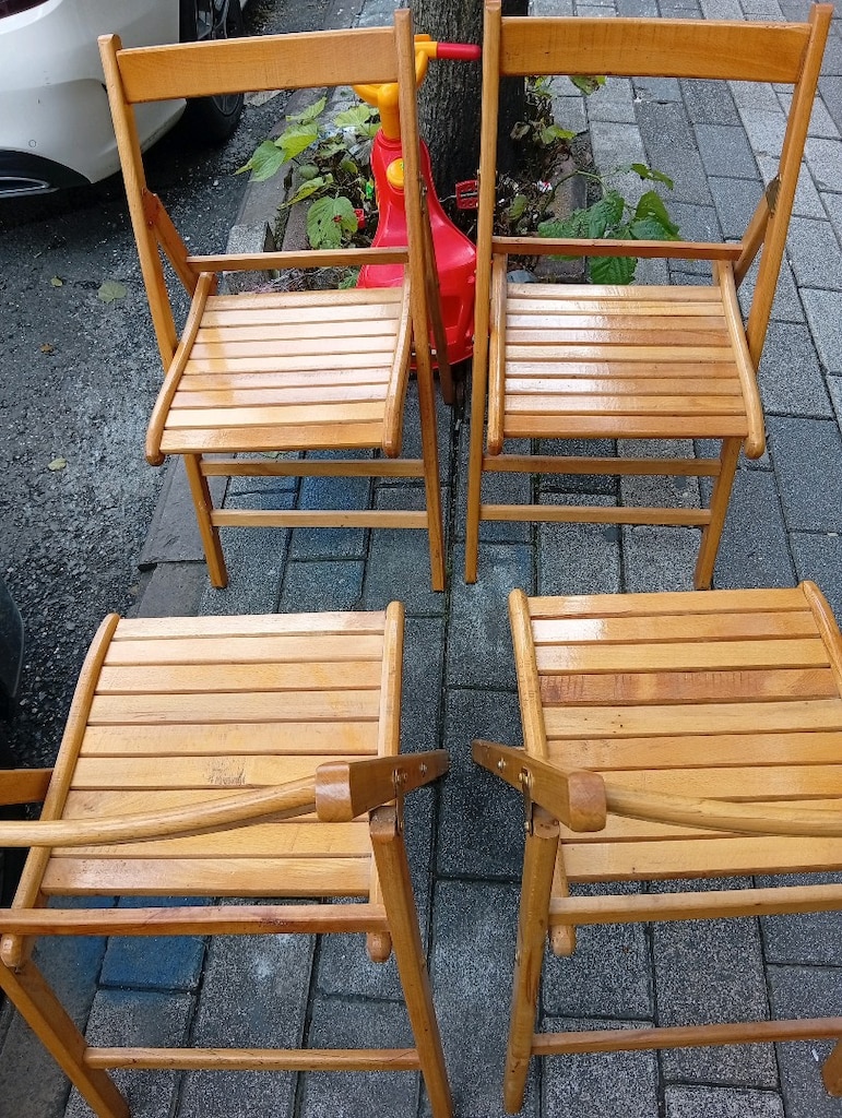 Ahşap Katlanır Sandalye 4 adet - 3