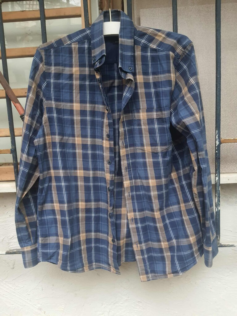 LCWAIKIKI Classic Bej Regular Fit Uzun Kollu Ekose Erkek Gömlek m bede