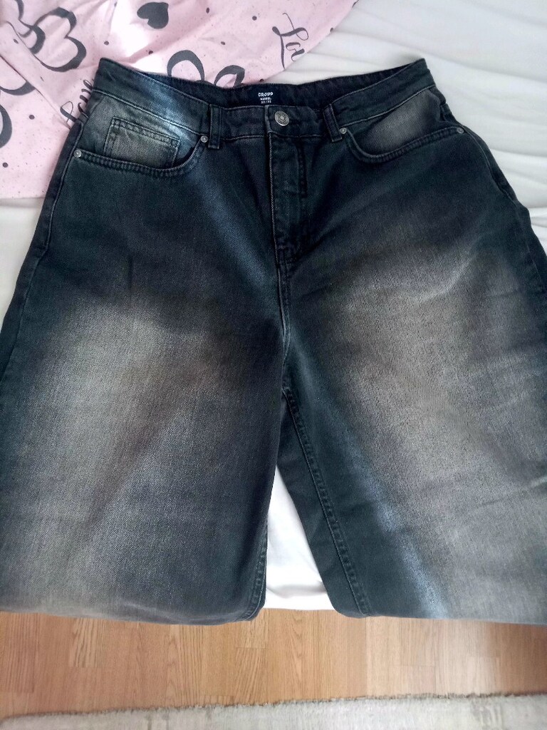 yüksek bel bol paça jeans - 2